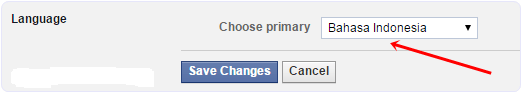 Choose Language Facebook