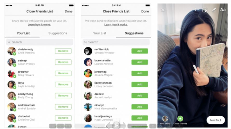 Instagram adds the 'close friends' feature