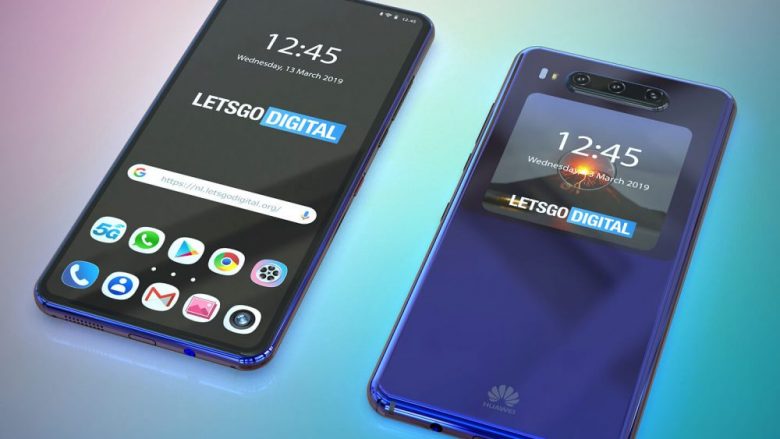 Huawei patented the phone with three cameras and a screen on the back