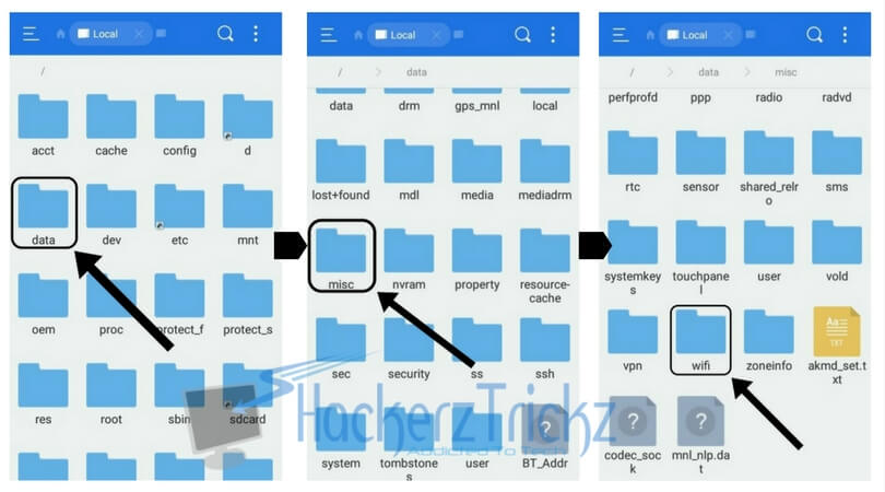 Steps to find saved WiFi passwords in Android Device