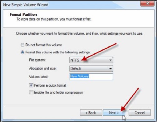 Partition A Hard Disk: – Windows