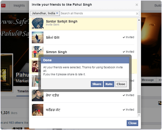 Invite All Friends To Like a Facebook Page (Chrome Extension)