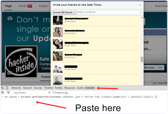 Invite All Facebook Friends To Like Page By Using Script