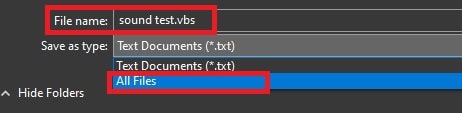 Save The File as .vbs