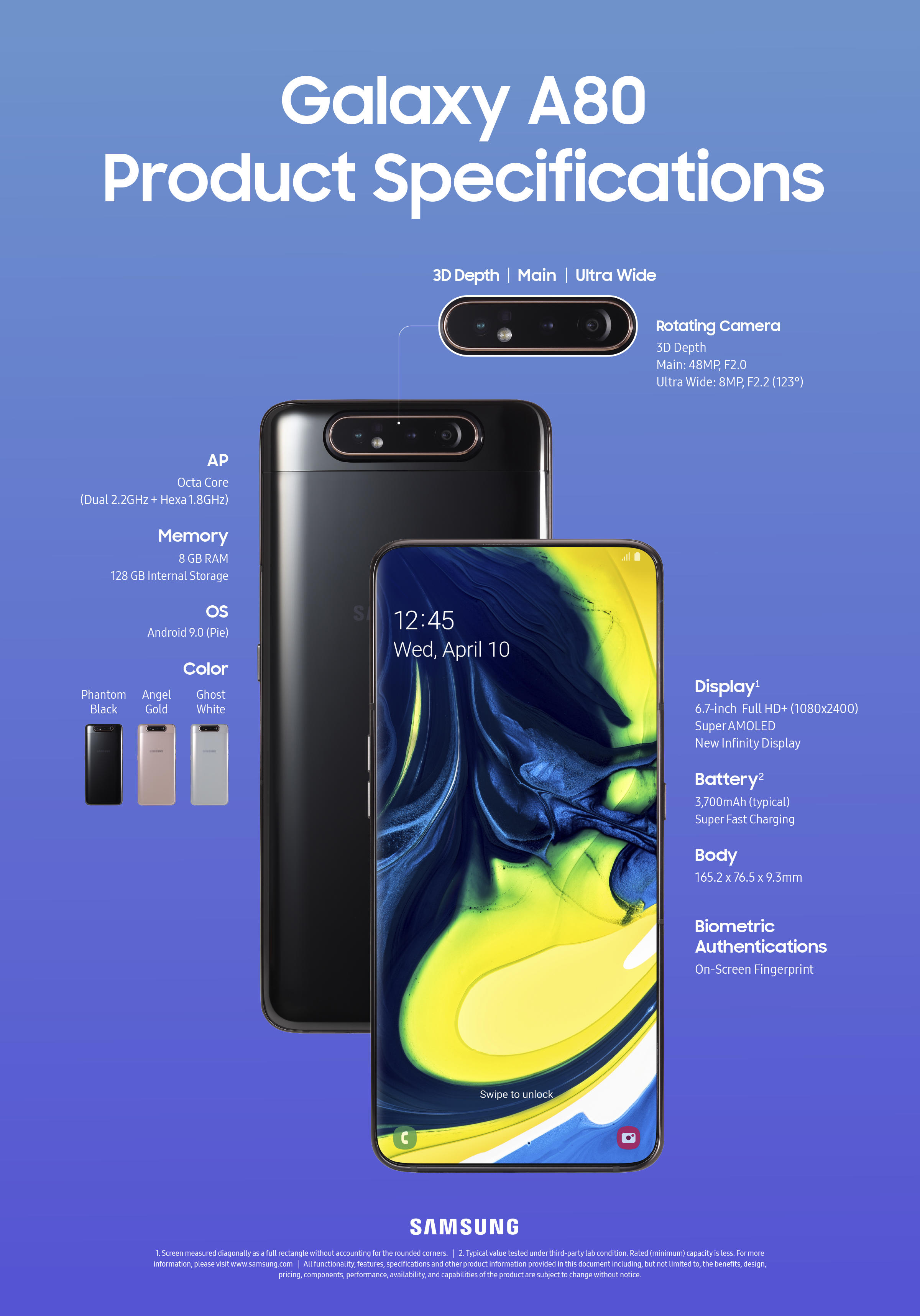 Samsung Galaxy A80 Product Specifications