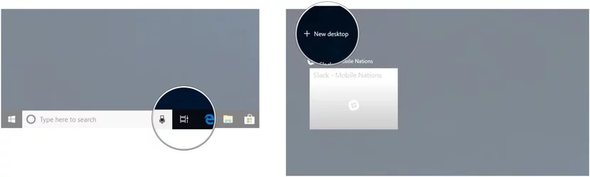 Create a new virtual desktop Windows 10