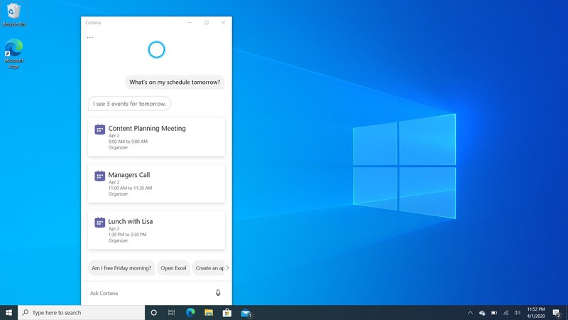 Cortana May 2020 Update